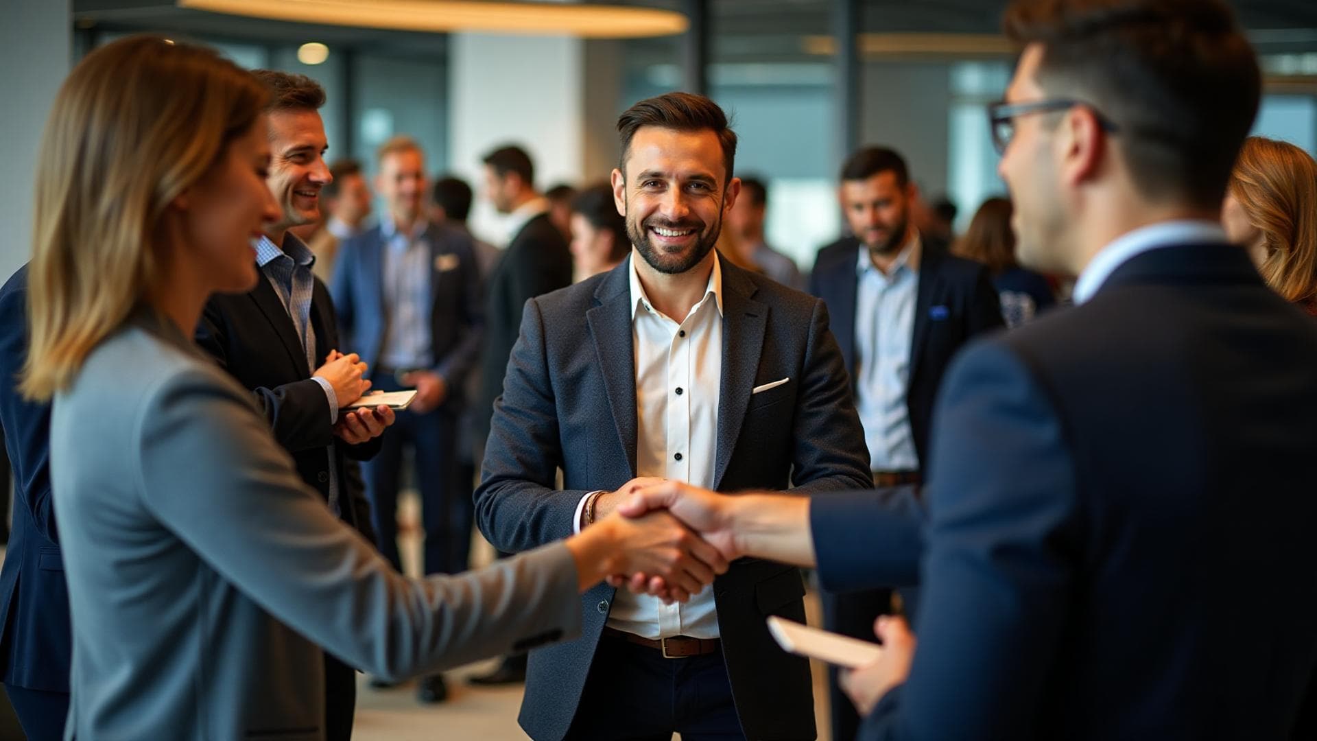 Profissionais de vendas em networking